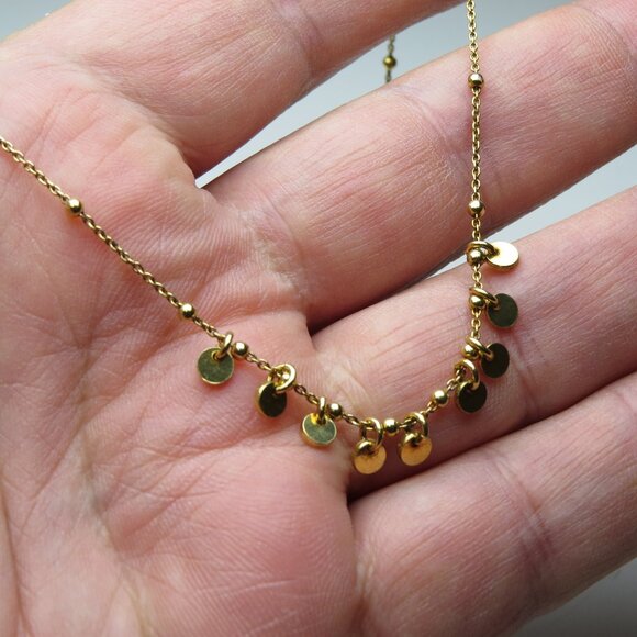 18k *925 Sterling Silver Charm Necklace - Picture 1 of 6